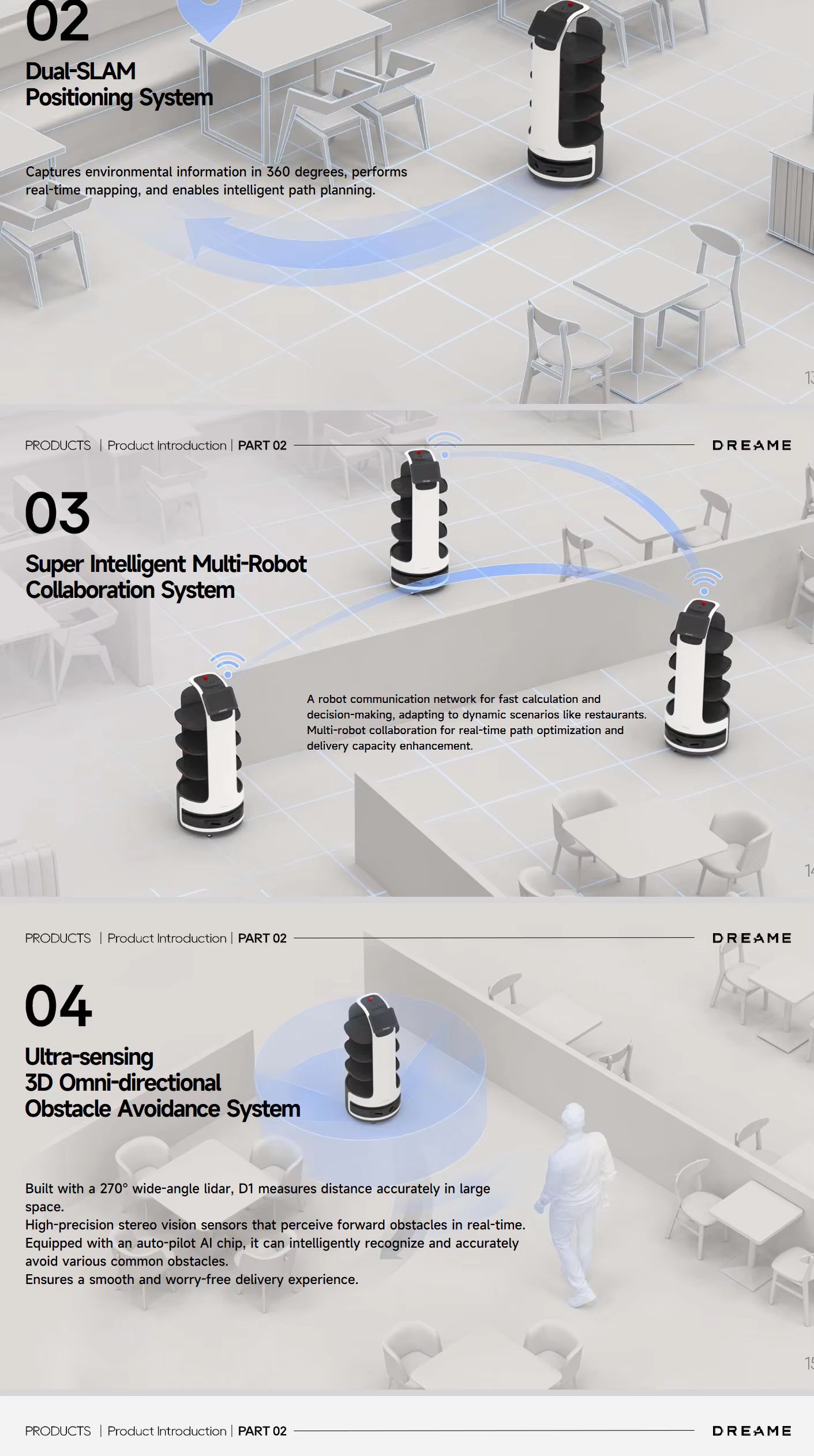 Robot IA service intelligent livraison alimentaire MC 037