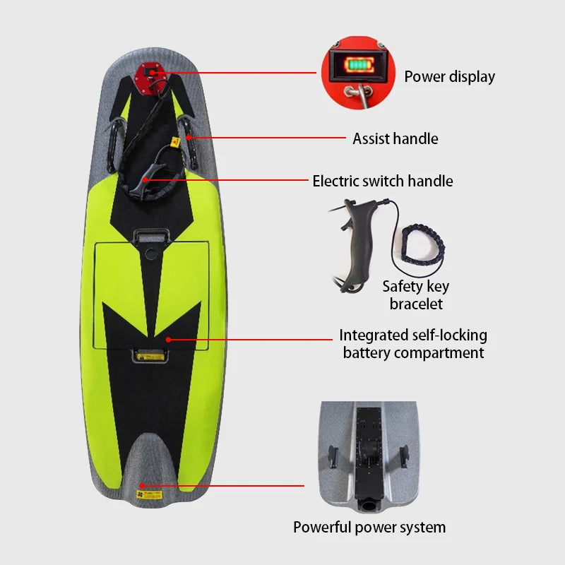 Planche de surf électrique carbone 2025 haute puissance avec flotteur