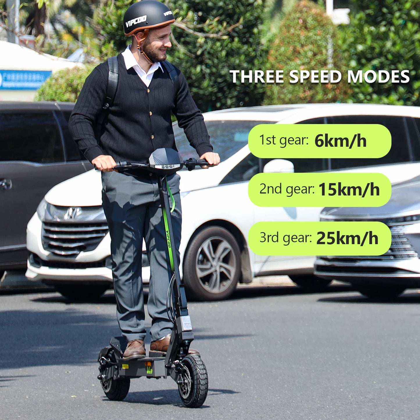 Trottinette électrique VIPCOO VS3, pliable, 800W, 48V, 10" pneus