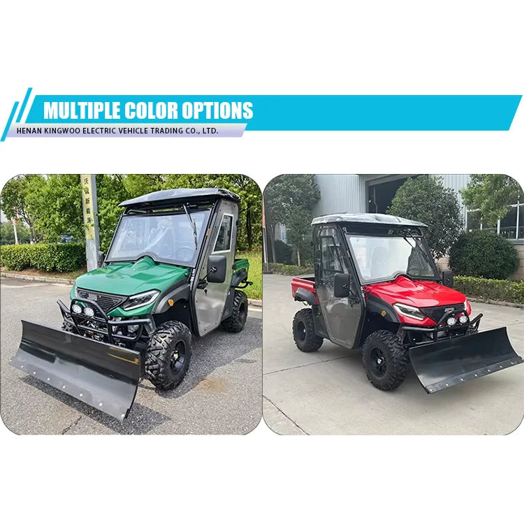 UTV électrique 4x4 2 places avec chasse-neige, 10kW, charge 500kg