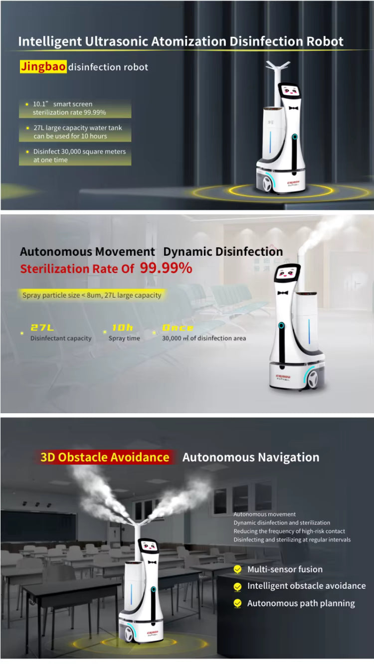 Robot IA de désinfection à pulvérisation Nettoyage rapide