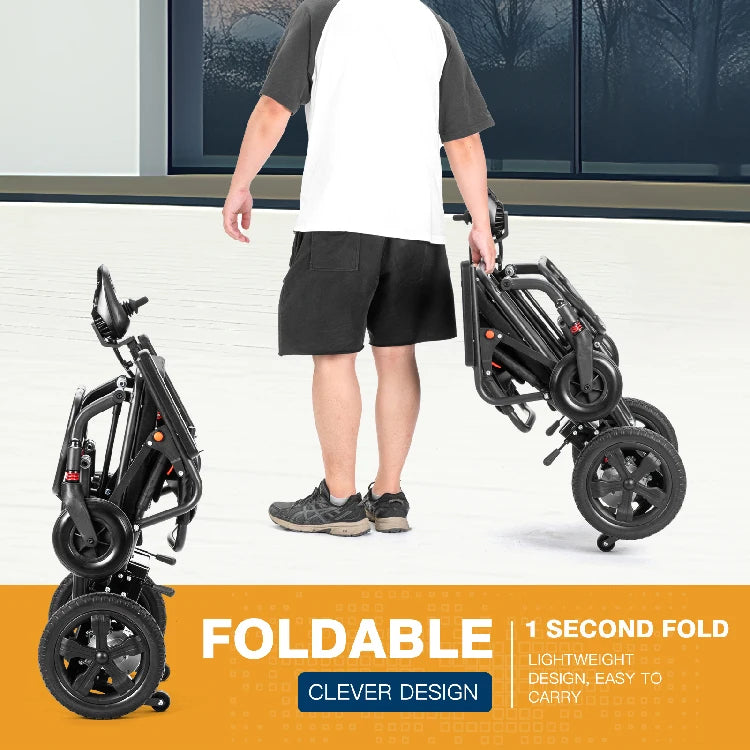 Fauteuil roulant électrique pliable ultra‑léger 500W 24V 13Ah