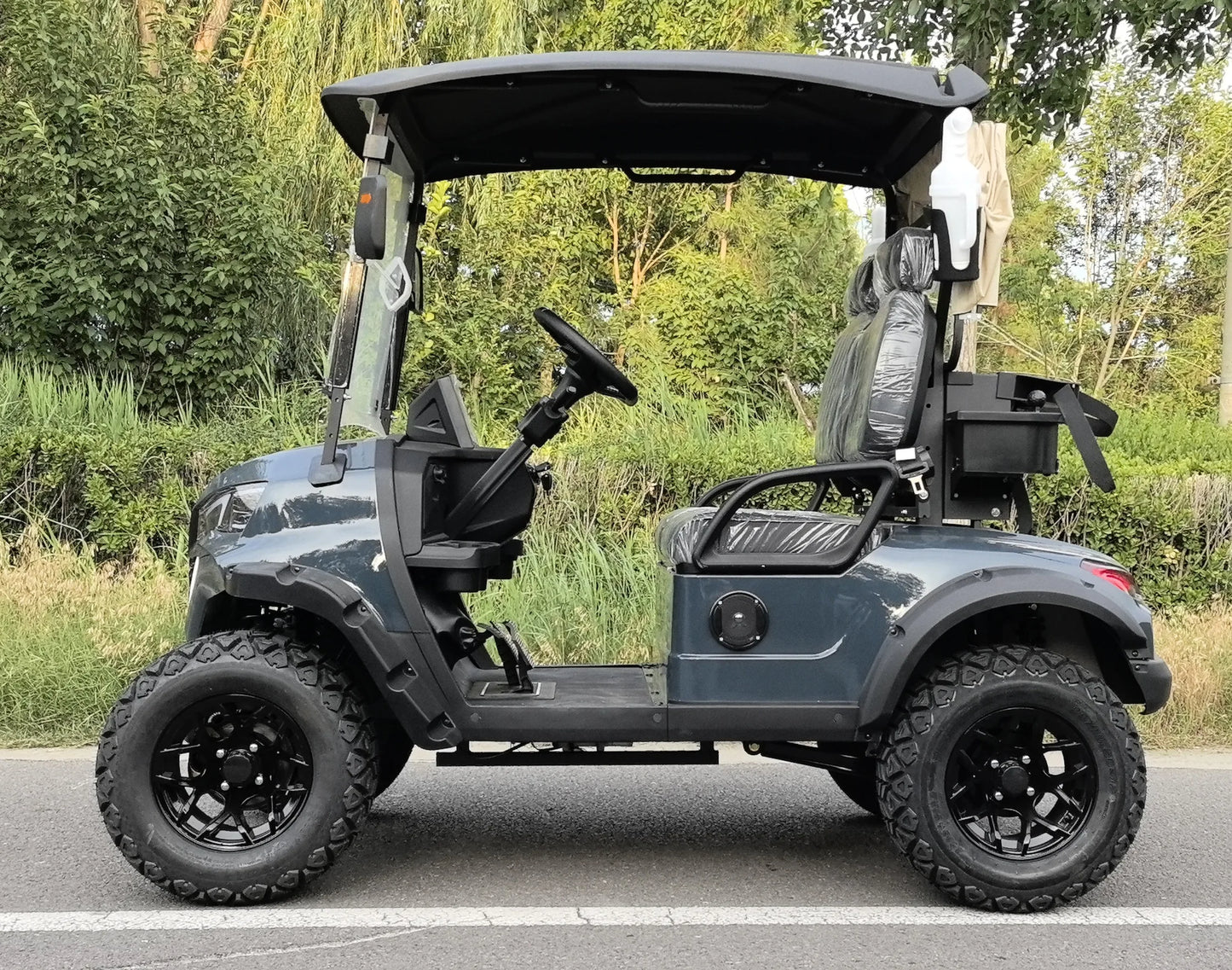 Voiturette golf électrique 2 places, batterie 48V, vitesse 35 km/h
