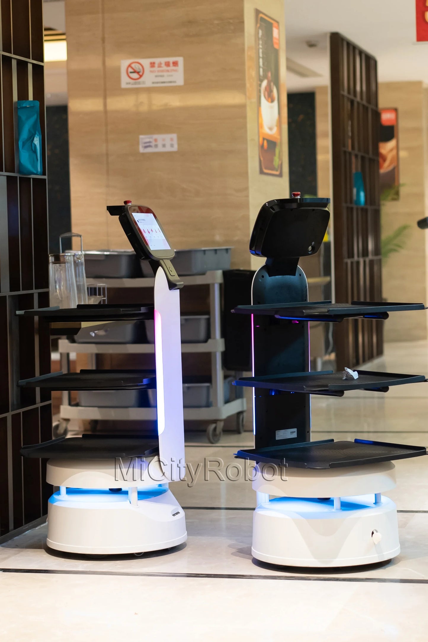 Robot Service Restaurant Burger Acier Inoxydable Haute Performance