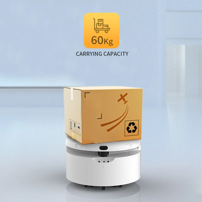 Robot AGV autonome 4WD plateforme ronde livraison pour restaurant