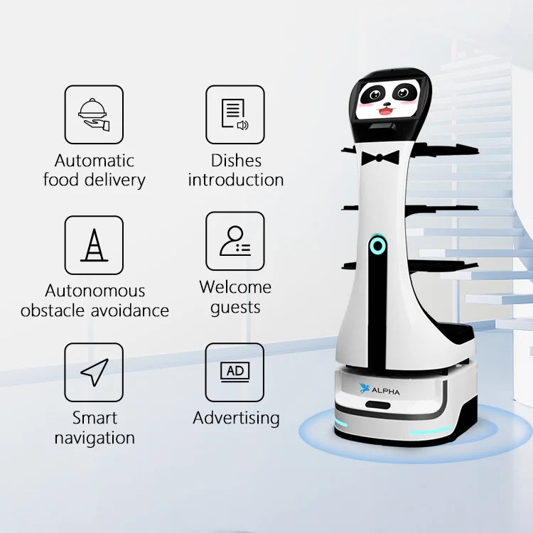 Robot de Livraison Panda Automatique 10.1" Écran, 45kg, 8h Autonomie