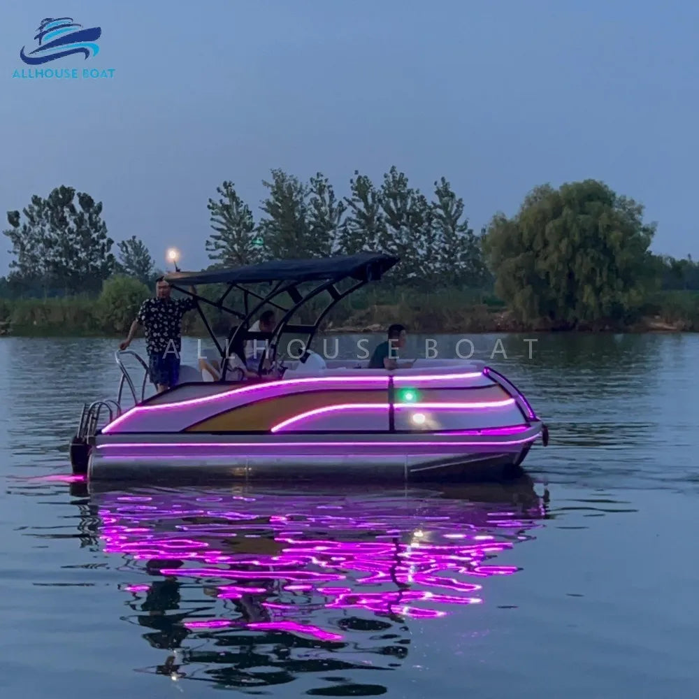 Bateau ponton électrique de luxe 17 pieds aluminium