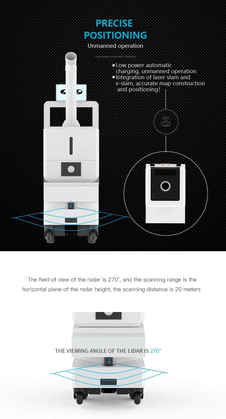 Robot désinfectant autonome à pulvérisation multi‑points 16 L efficace industriel