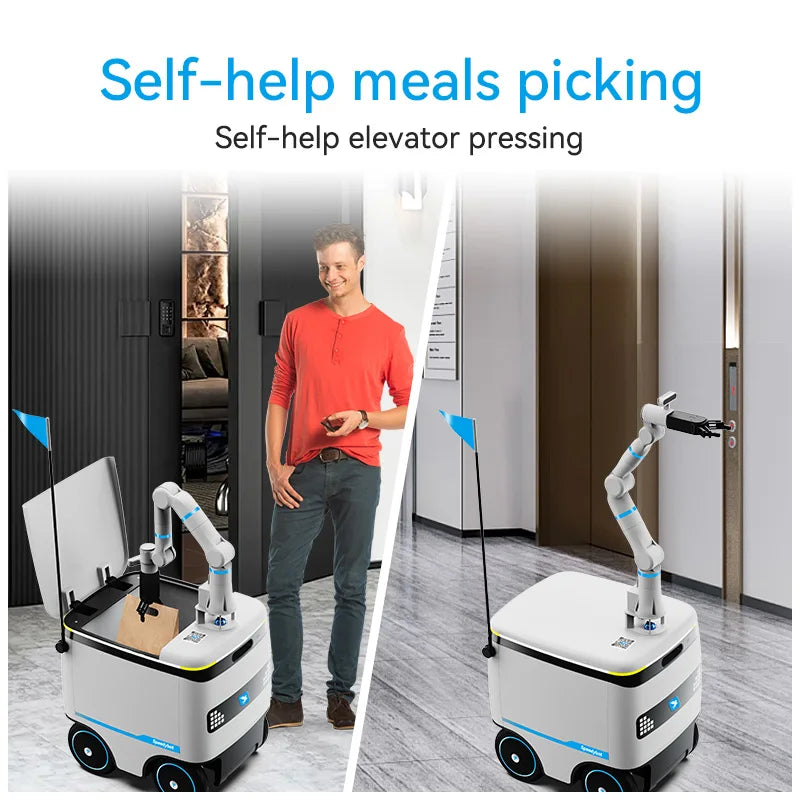 Robot de livraison autonome Speedybot extérieur, capacité 100 kg, 62 L