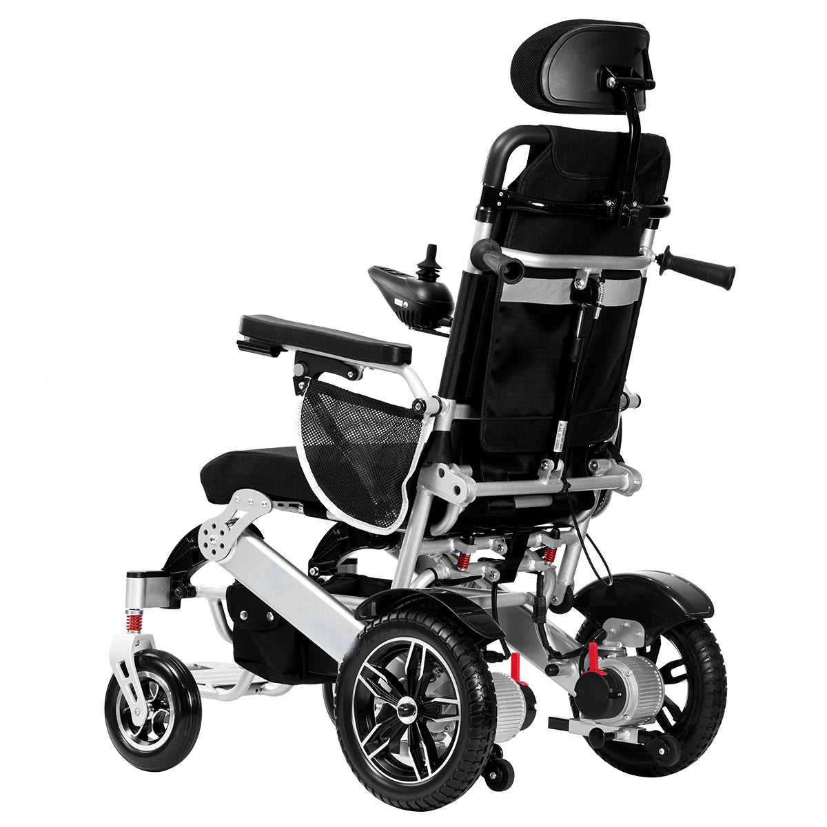 Fauteuil roulant électrique pliable en aluminium, télécommande & inclinaison