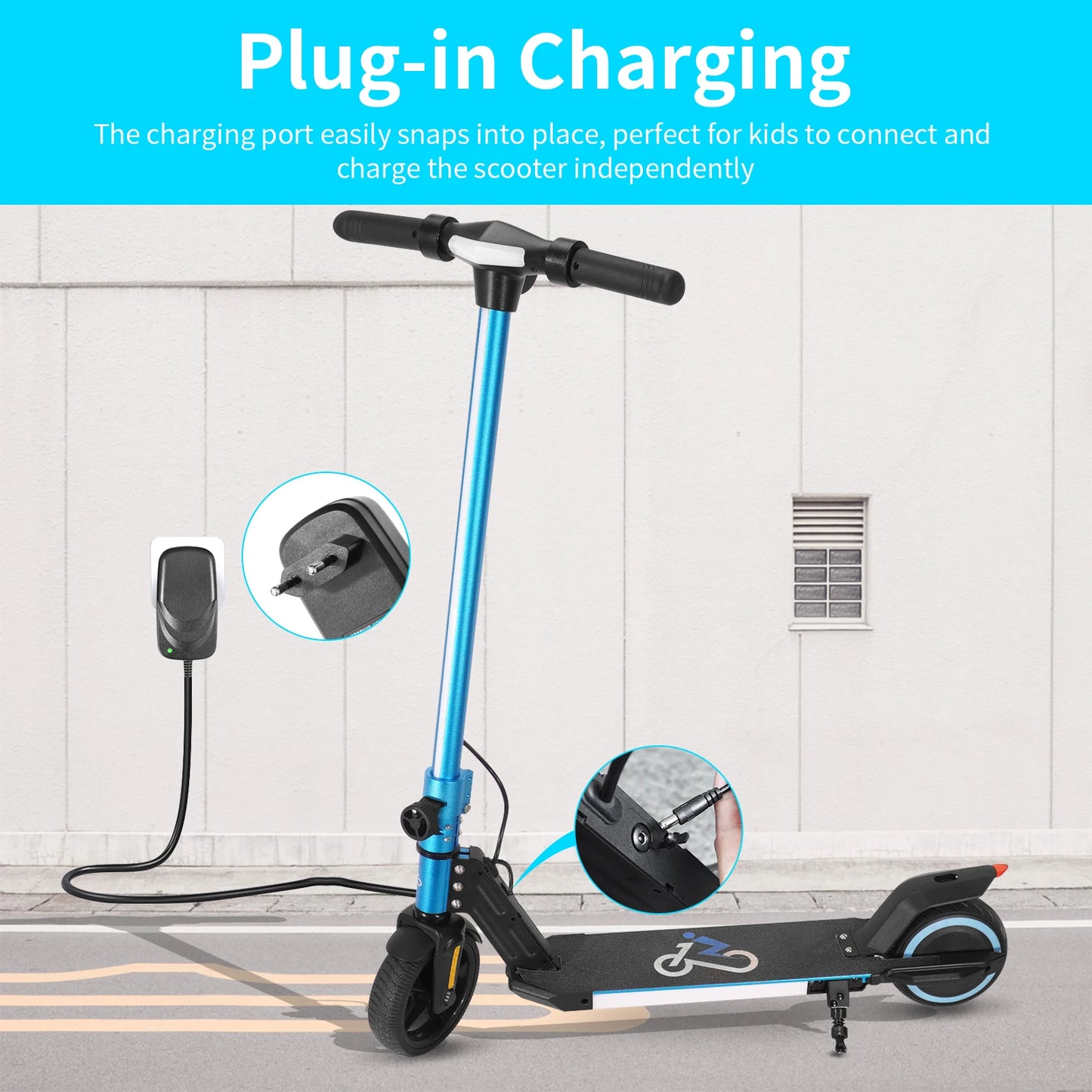 Trottinette Électrique Enfant 2 Roues LED Pliable 5 Modes