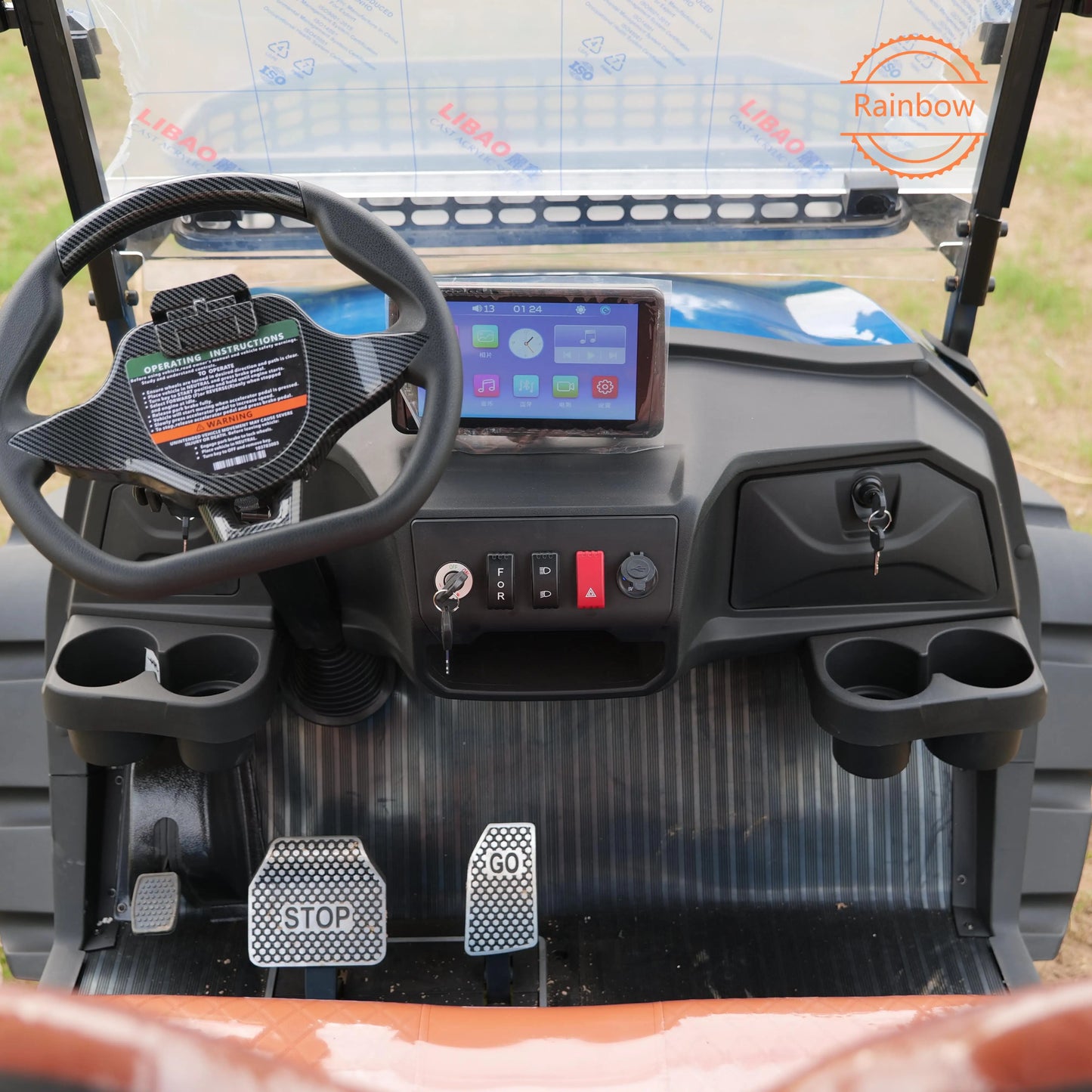 Chariot de golf électrique 4 places - 5 kW, 48 V, cadre acier