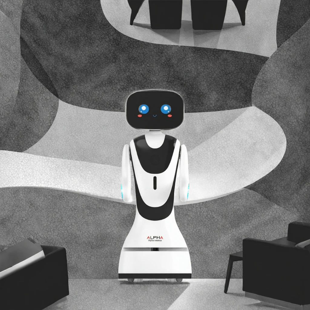 Robot Logistique Intelligent à Mesure Infrarouge pour Hall d'Exposition