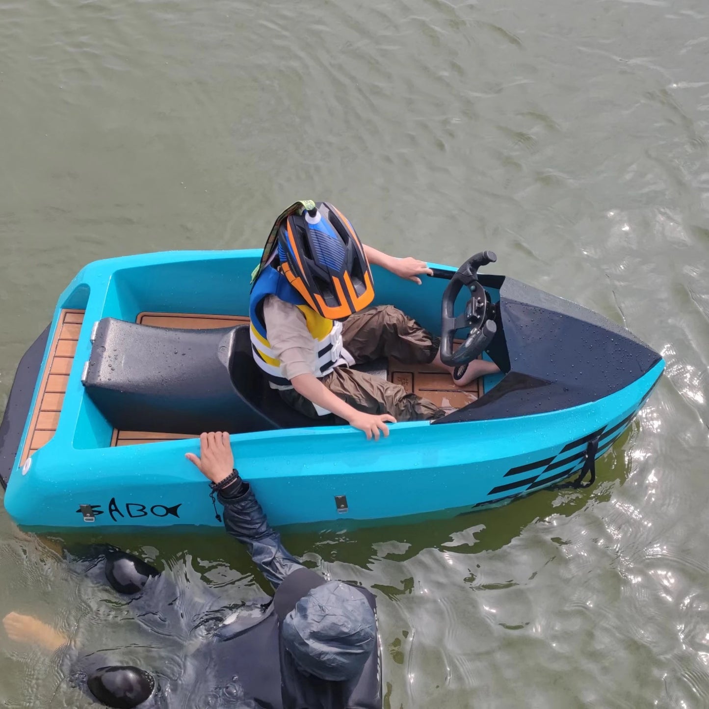 Mini Bateau Jet Ski Électrique en Fibre de Verre, 15 kW, 45 km/h, 150 kg de charge