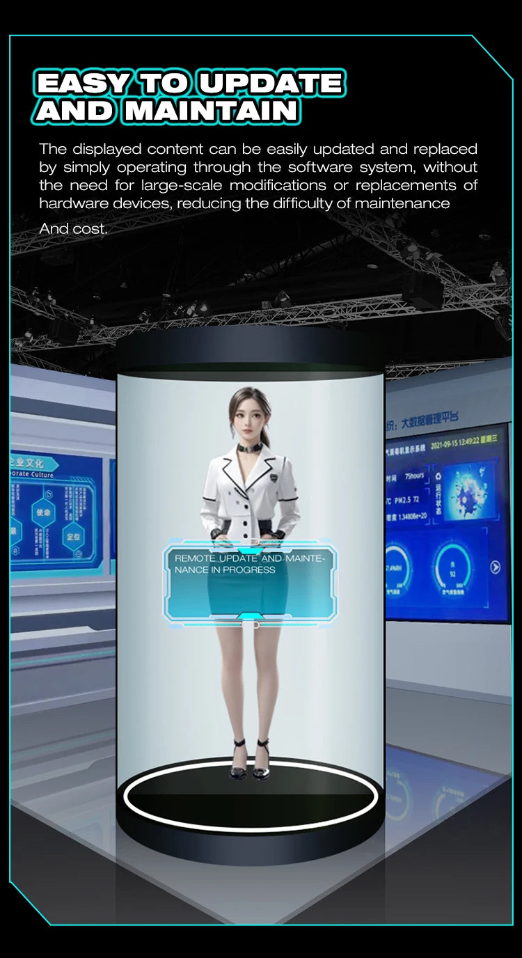 Écran holographique interactif 75 pouces Plug‑Play – Affichage 3D immersif
