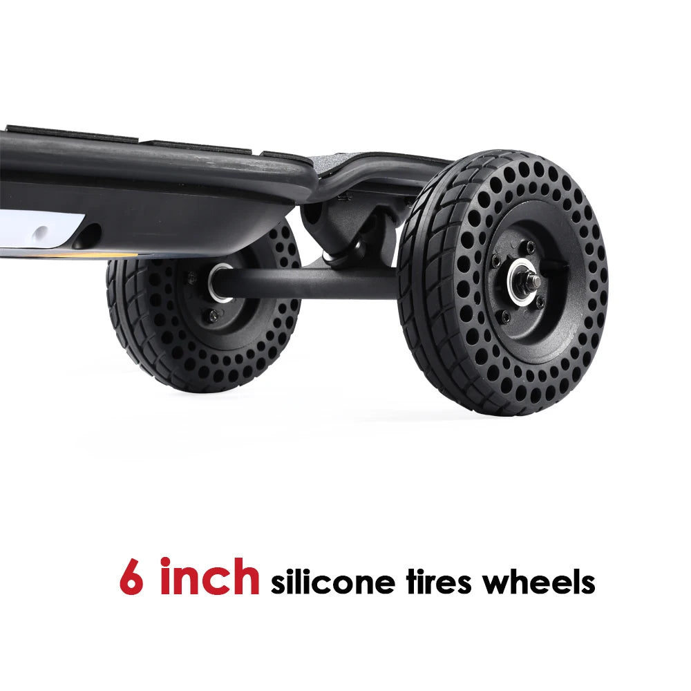 Skateboard électrique H2X – Deck en érable, pneus silicone 6"