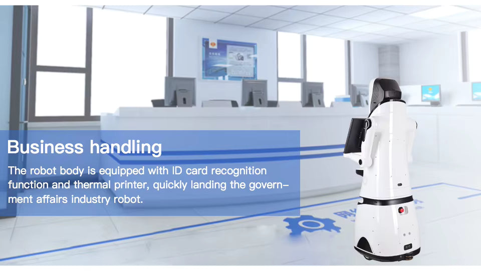 Robot IA d'accueil à double écran PadBot X3, guide showroom