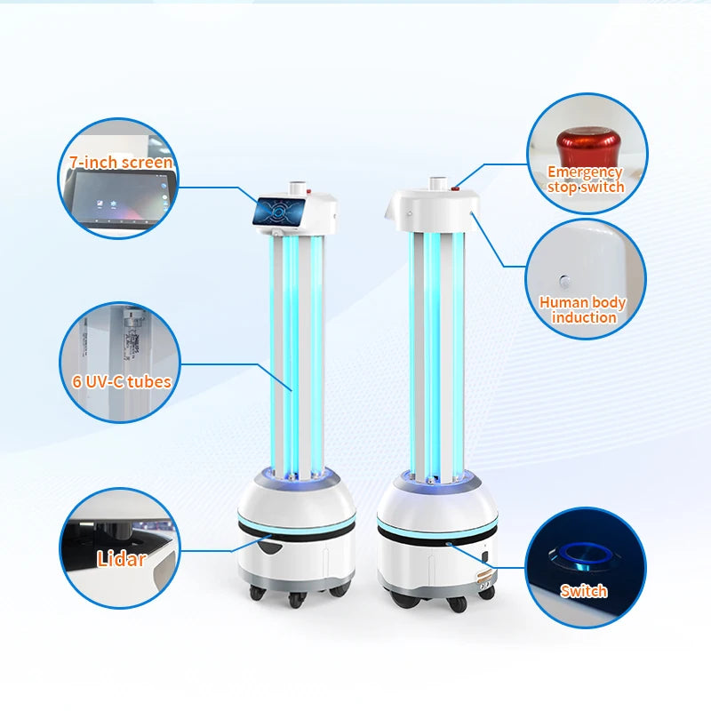Robot Stérilisateur Ultraviolet Médical REEMAN WBOTIIU Haute Efficacité