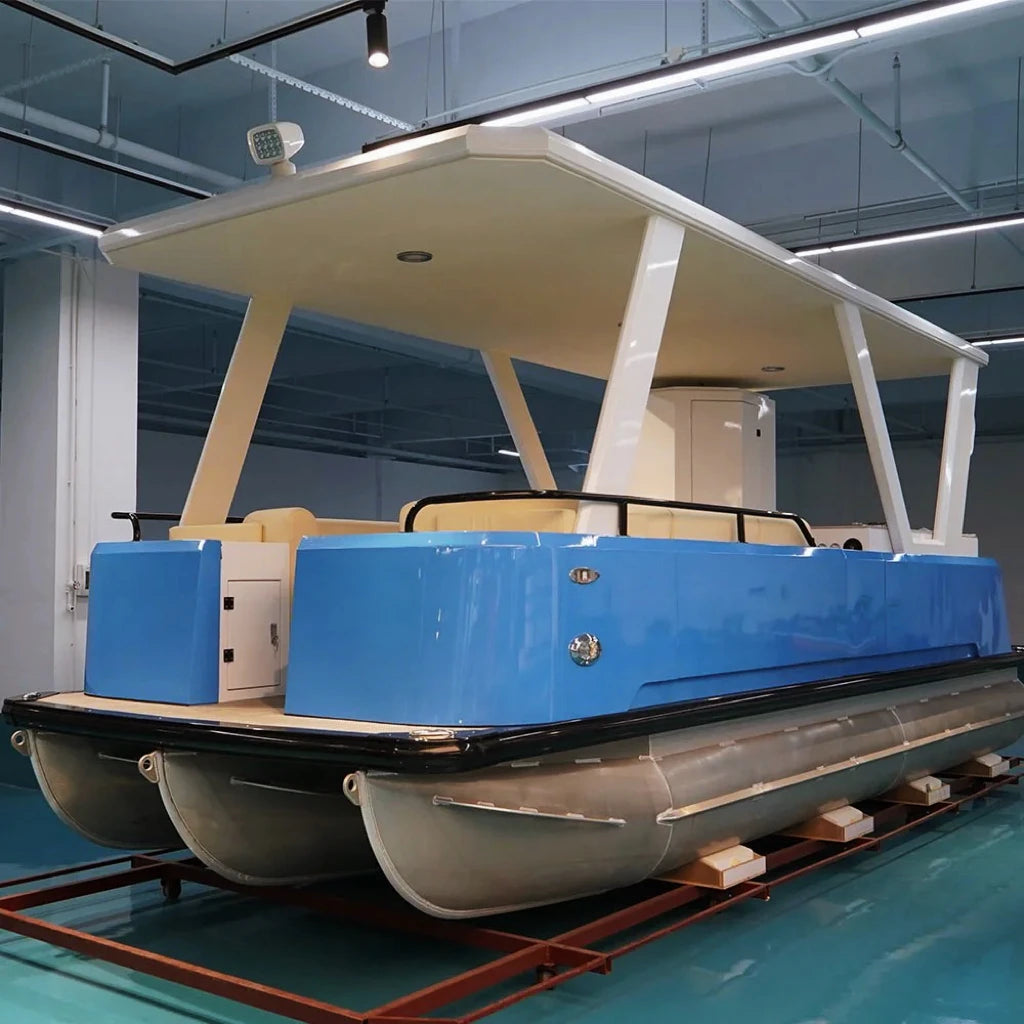 Bateau ponton électrique zéro émission 22 pieds – Luxe écologique