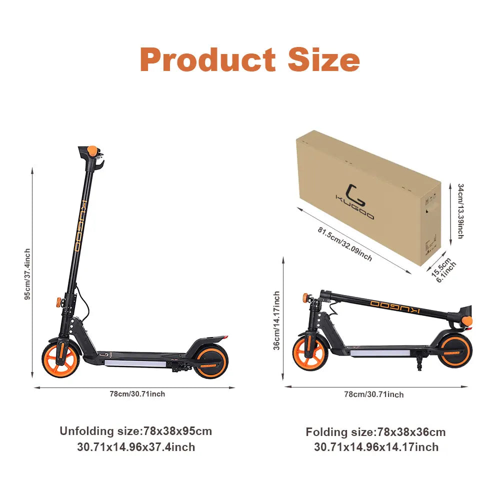 Trottinette Électrique KUGOO A2 Pliable avec Lumières RGB, Vitesse 14 km/h, Autonomie 8 km, Charge 21,6 V