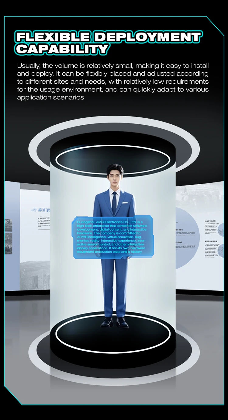 Écran holographique interactif 75 pouces Plug‑Play – Affichage 3D immersif