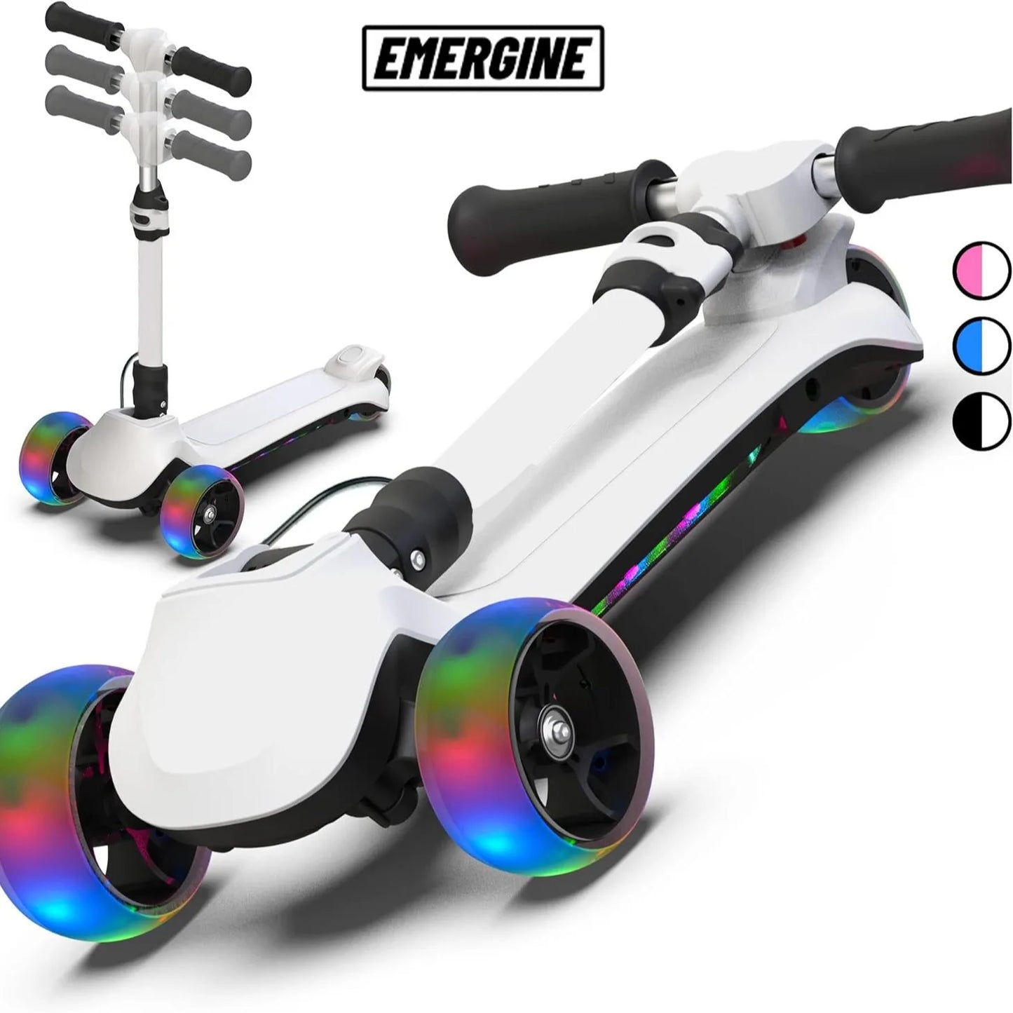 Trottinette électrique enfant 3 roues LED pliable réglable 8 km/h