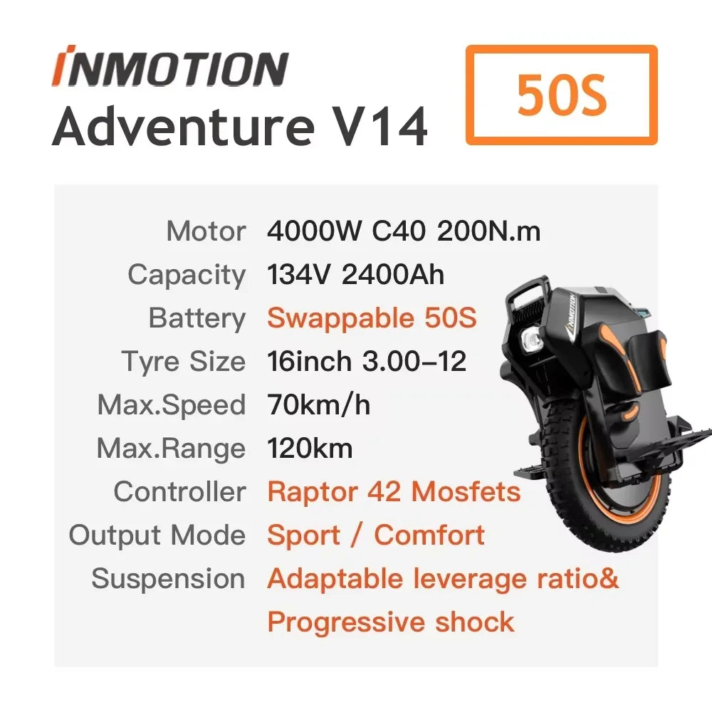 Inmotions V14 Pro 50S Monocycle Électrique 9000W Ultra‑Rapide