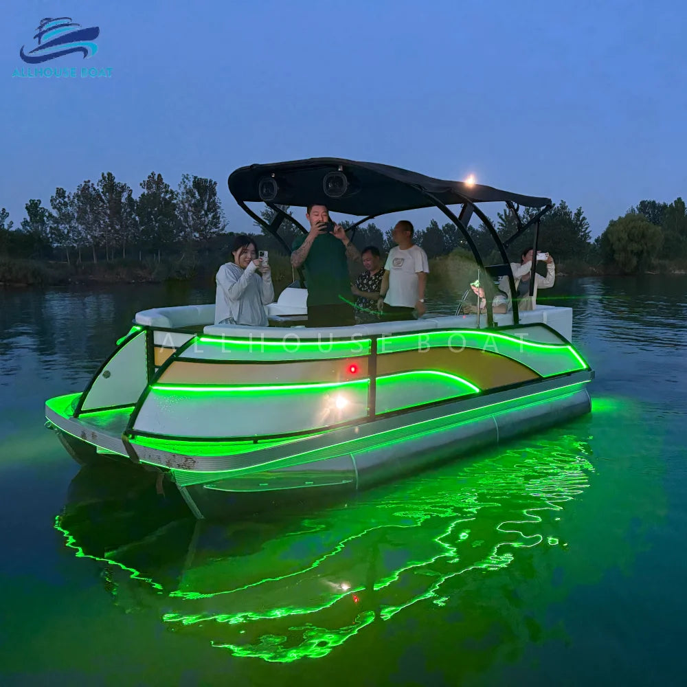 Bateau ponton électrique de luxe 17 pieds aluminium