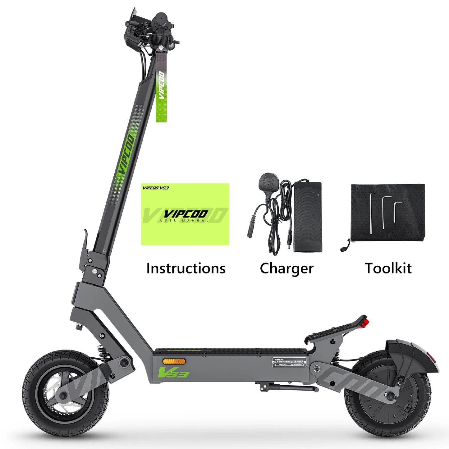 Trottinette électrique VIPCOO VS3, pliable, 800W, 48V, 10" pneus