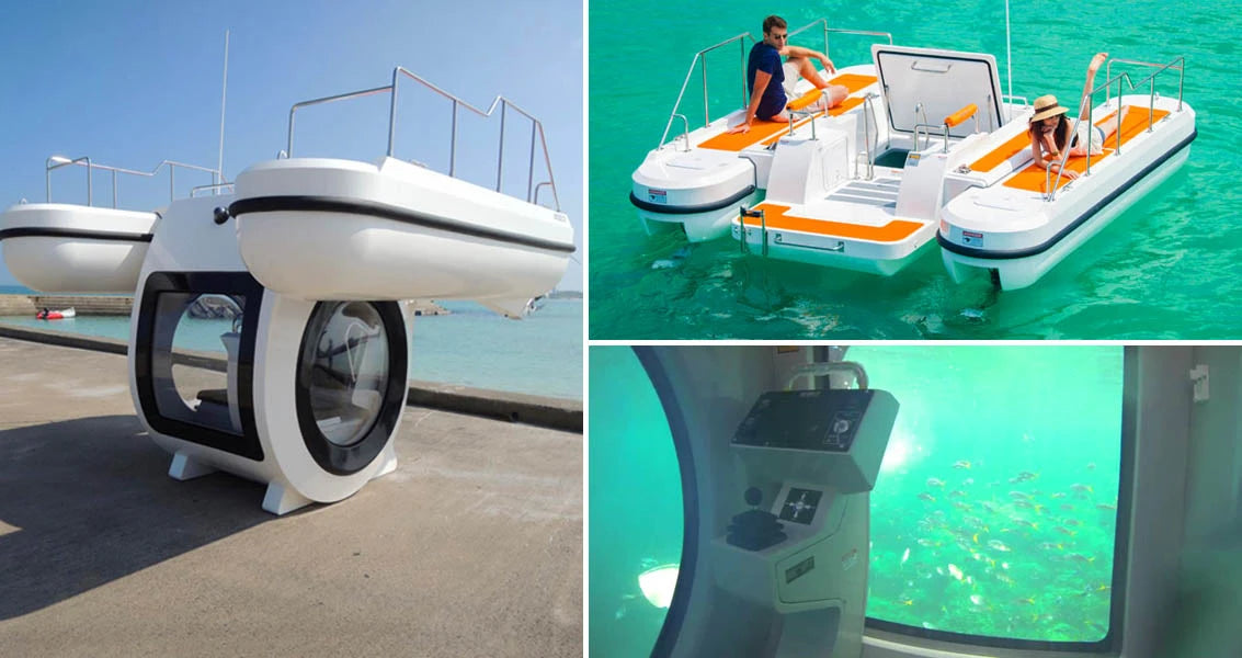 Bateau Sous-Marin Aluminium 2025 – Vue Subaquatique, 2-3 Passagers