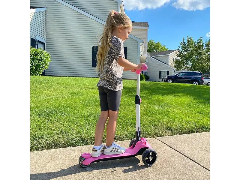 Trottinette électrique enfant 3 roues LED pliable réglable 8 km/h