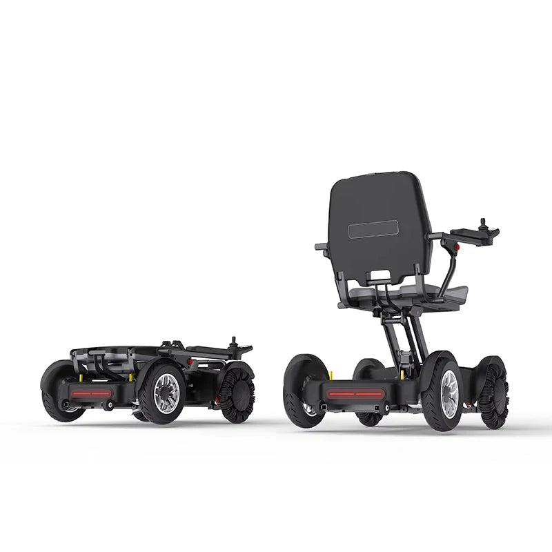 Fauteuil roulant électrique pliable double moteur portable 2025