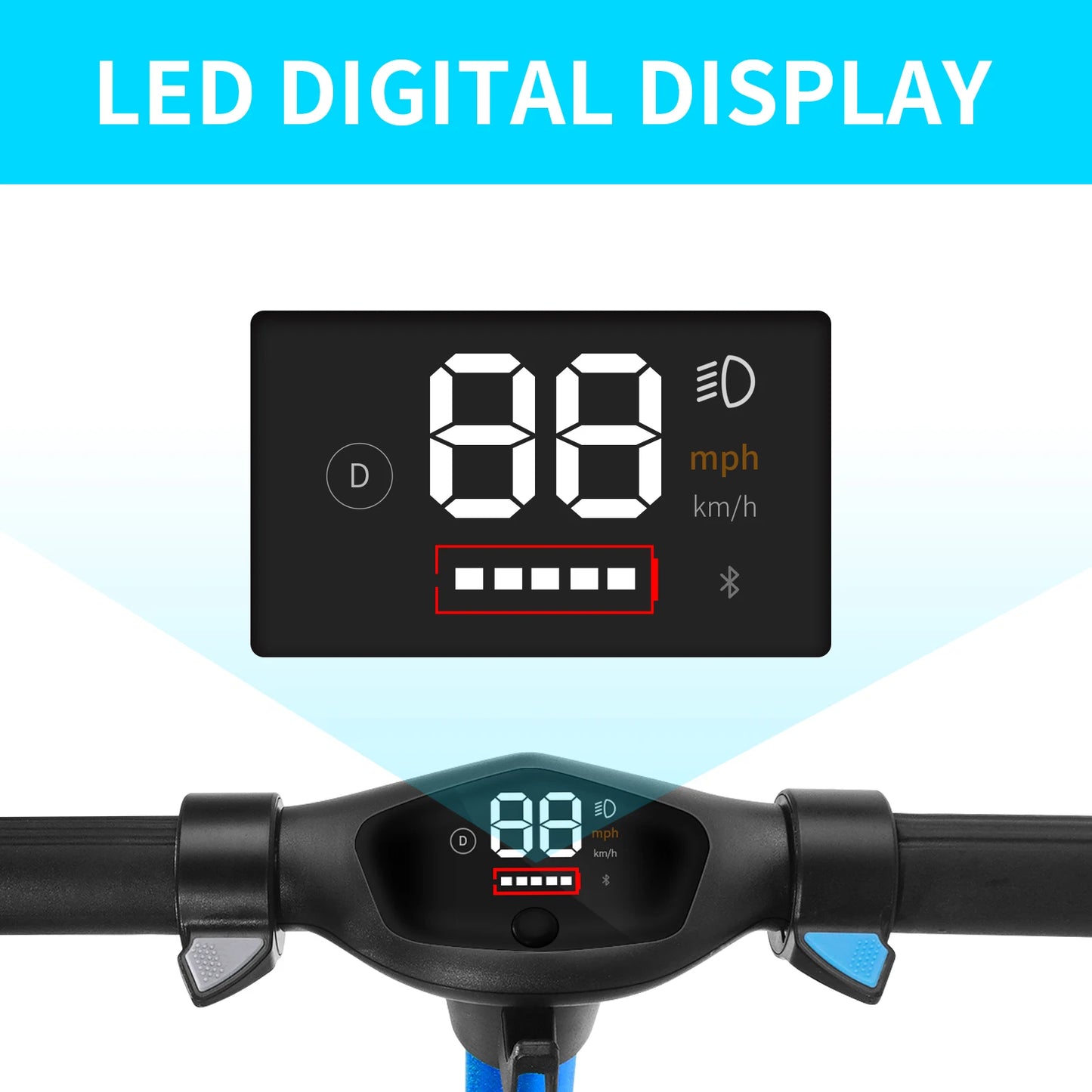 Trottinette Électrique Enfant 2 Roues LED Pliable 5 Modes