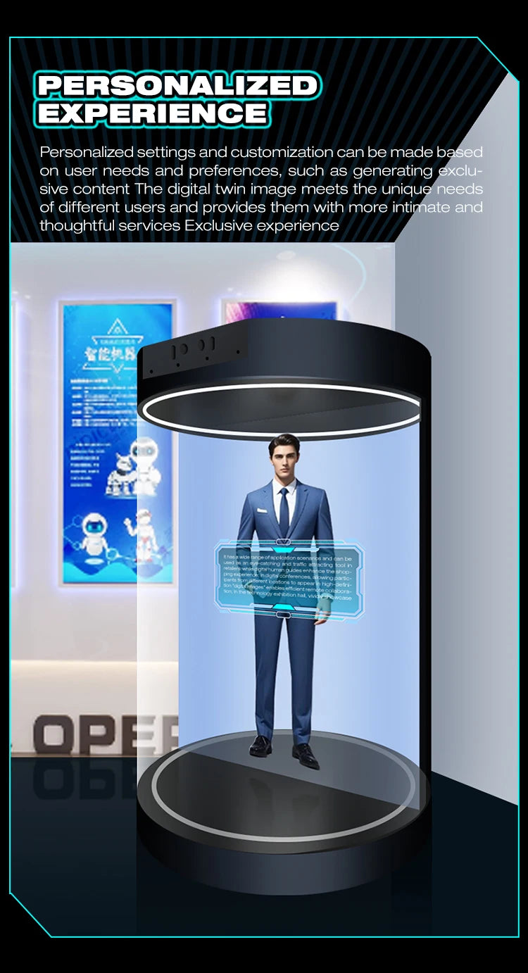 Écran holographique interactif 75 pouces Plug‑Play – Affichage 3D immersif