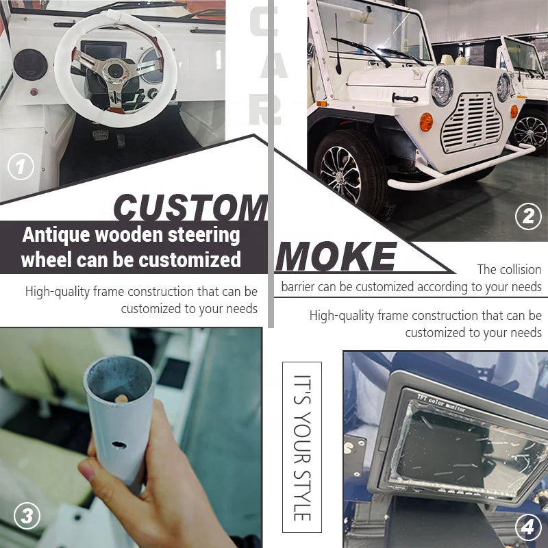 Mini Moke Électrique 4 places Étanche Aluminium - Certificat EEC