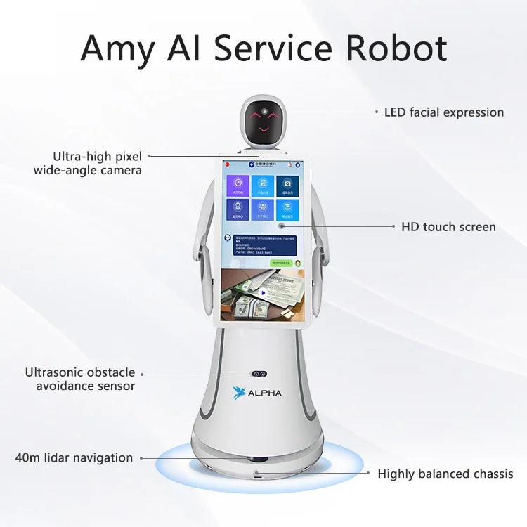 Robot Humain Interactif Amy Plus – Service Clientèle Restaurant