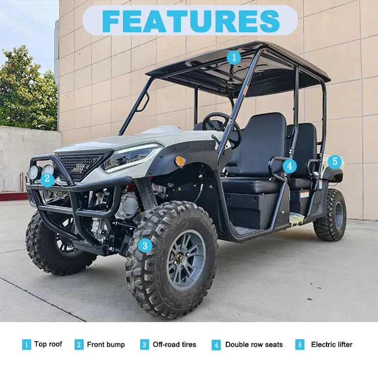 UTV électrique 4 places tout‑terrain Kingwoo 72V 150Ah