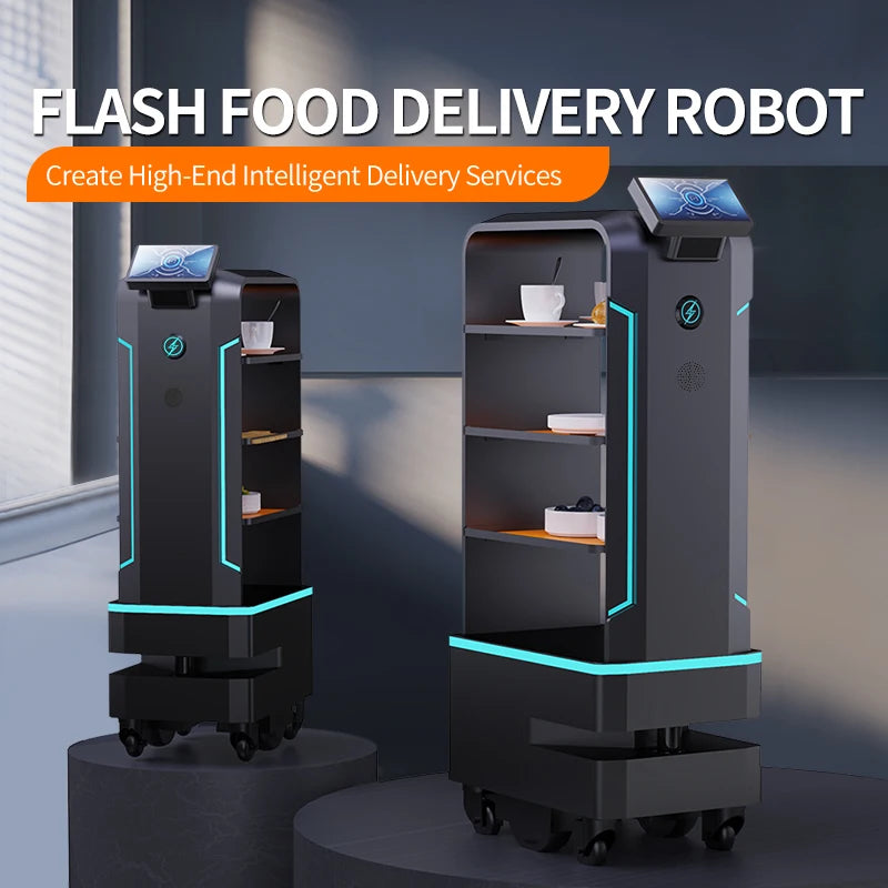 Robot de service REEMAN pour livraison de repas, design moderne