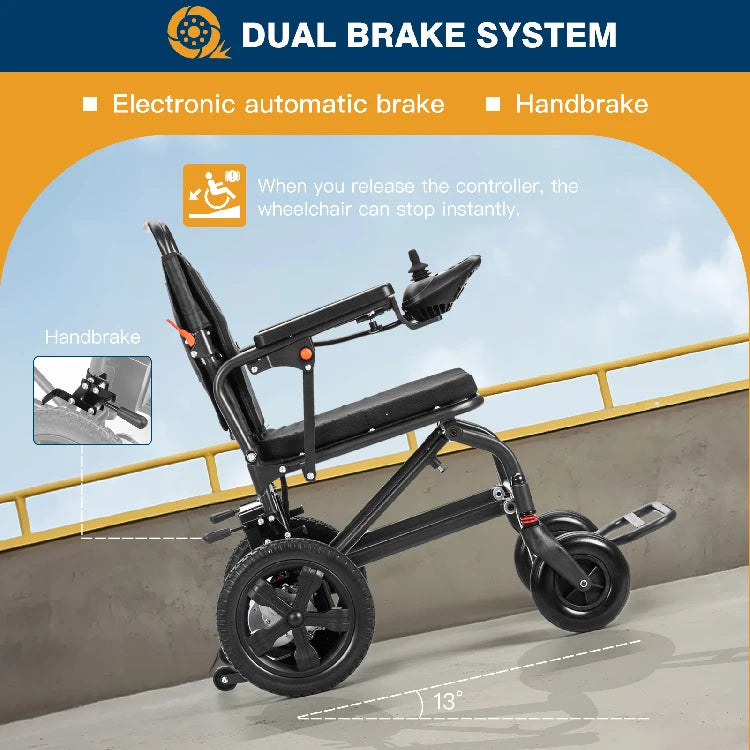 Fauteuil roulant électrique pliable ultra‑léger 500W 24V 13Ah