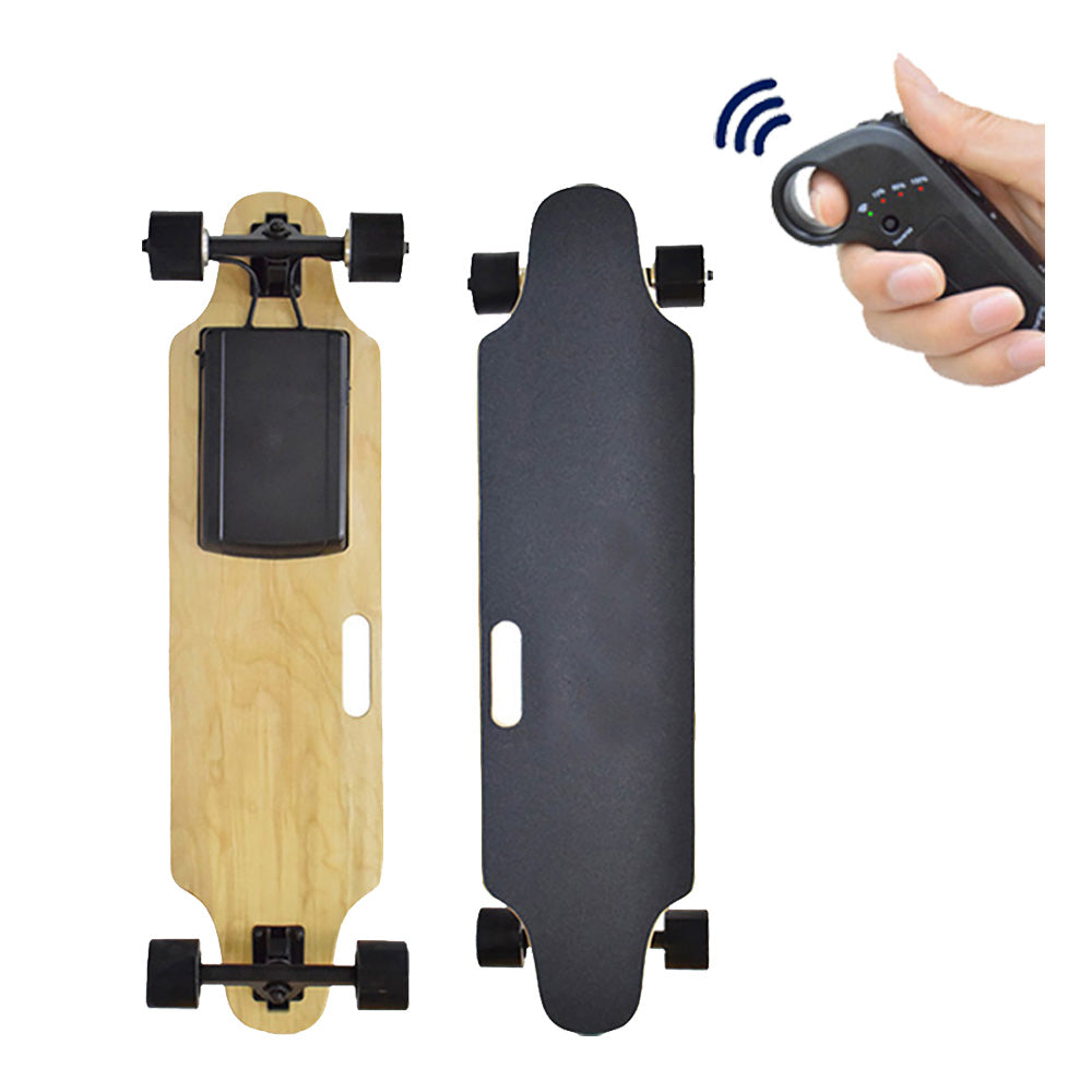 pro deck all terrain electric skateboard 800w dual motor longboard dual motor track in w distance 15 km Max speed 25 km hour Max weight 100 kg charging time 2h