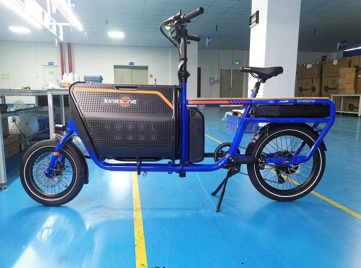 Vélo Cargo Électrique 500W 40km/h Charge 120kg
