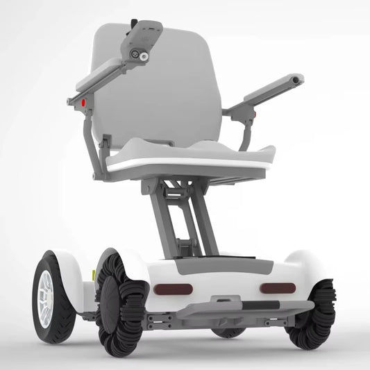 Fauteuil roulant électrique pliable double moteur portable 2025