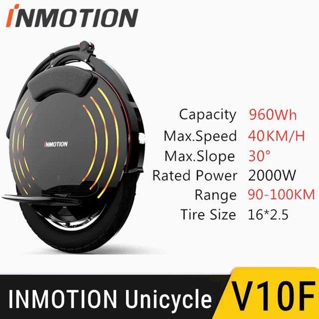 Inmotion V10F Monocycle Électrique 2000W 40km/h Batterie 960Wh Haute Performance