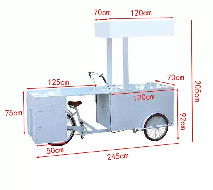 Chariot à Glace Chic sur Vélo – Trolley Écologique pour Snacks