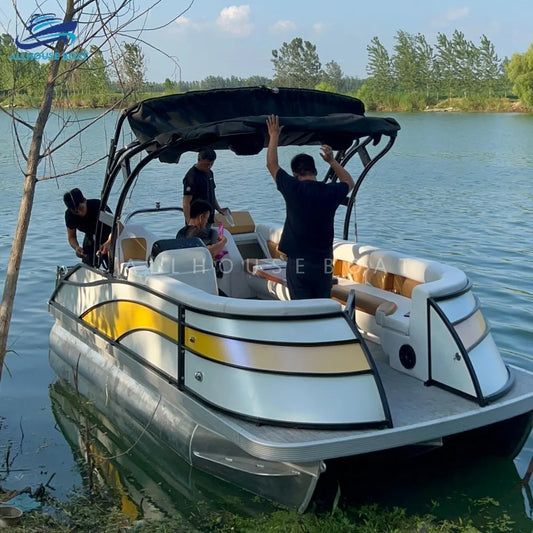 Bateau ponton électrique de luxe 17 pieds aluminium