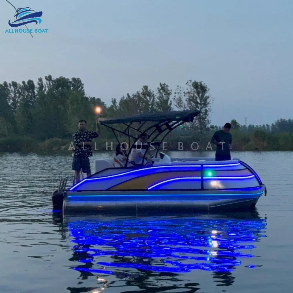 Bateau ponton électrique de luxe 17 pieds aluminium