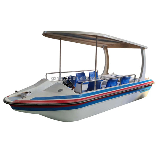 Bateau électrique solaire en fibre de verre, 6-8 passagers, écologique