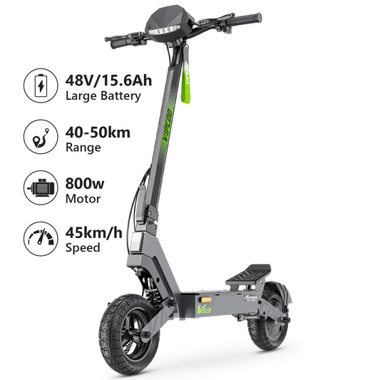 Trottinette électrique VIPCOO VS3, pliable, 800W, 48V, 10" pneus
