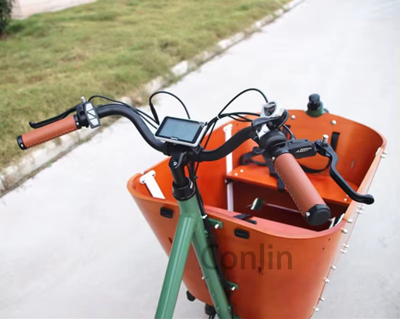 Biporteur Hollandais  Électrique Familial | Vélo Cargo 2 Roues  | Charge 300 kg – 4 Places