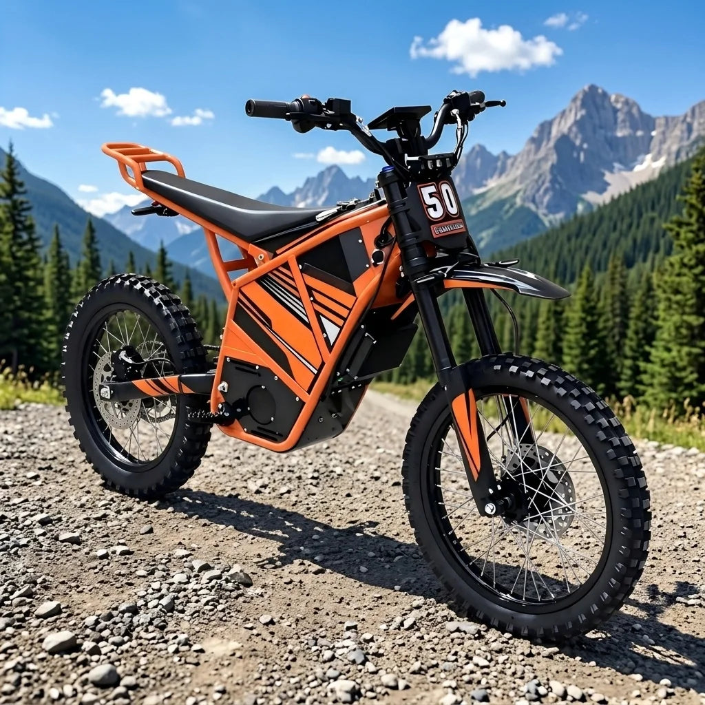 Moto Tout-Terrain Électrique 72V X50-Trail 10000W 120km d'Autonomie